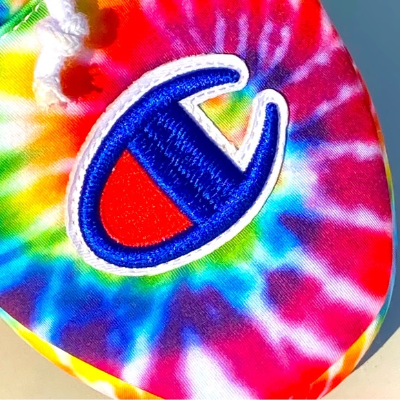 Champion Tie Dye Rainbow Hoodie Slippers Size 7Y - Picture 16 of 17